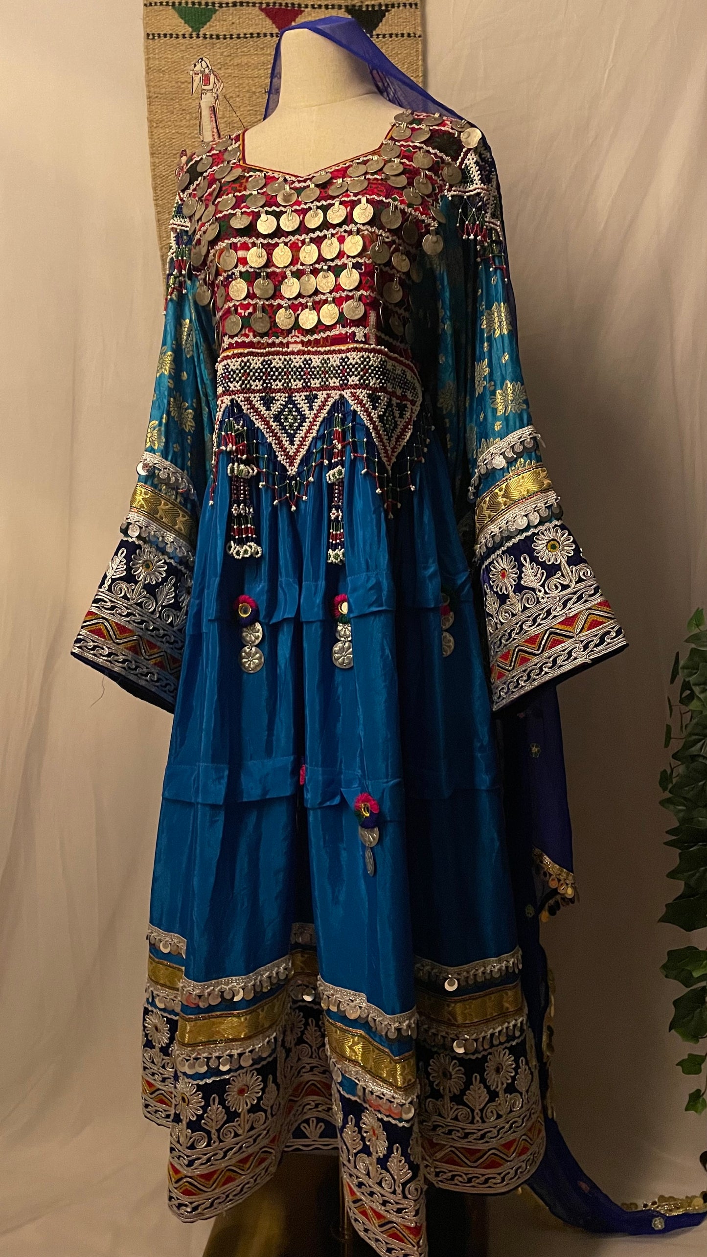 Ocean  Premium Afghan vintage dress